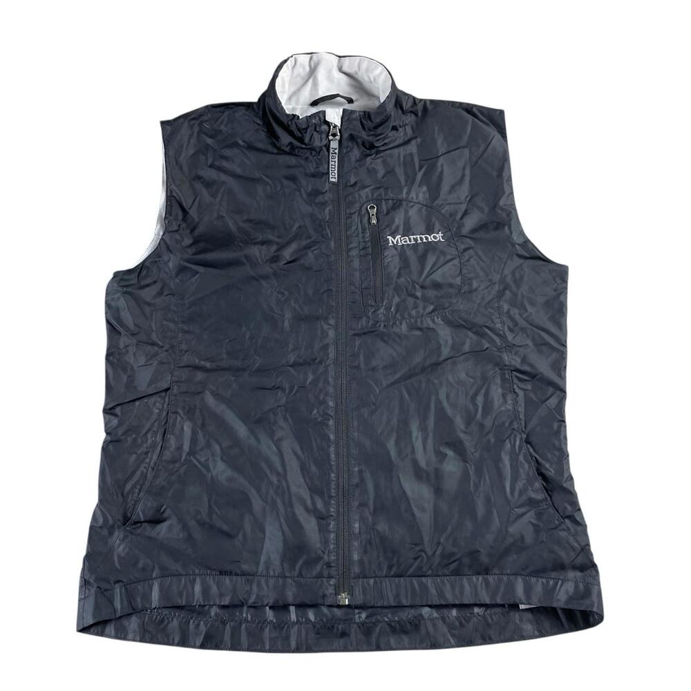 Marmot Fleece Lined Lightweight Windbreaker Vest Men's Medium Packable Blue